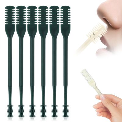 2025 Upgraded 2 in 1 Nasal Hair Cutter, Nostril Hair Remover Tool Double Sided Nose Hair Knife, Manual 360 Rotating Nose Hair Trimmer with Ear Digger for Men and Women (Black, 6)