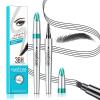 3D Waterproof Microblading Eyebrow Pen 4 Fork Tip Tattoo Pencil, Long-Lasting Brow Microfilling Eyebrow Pen, Easy to Use Microblade Eyebrow Pencil Eyebrow Brush (Black) view 1