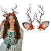 1Pair Christmas Reindeer Antler Hair Clips Cute Deer Ears Tree Branches Antlers Hairpins Xmas Hair Accessories for Women (Style 1) view 1