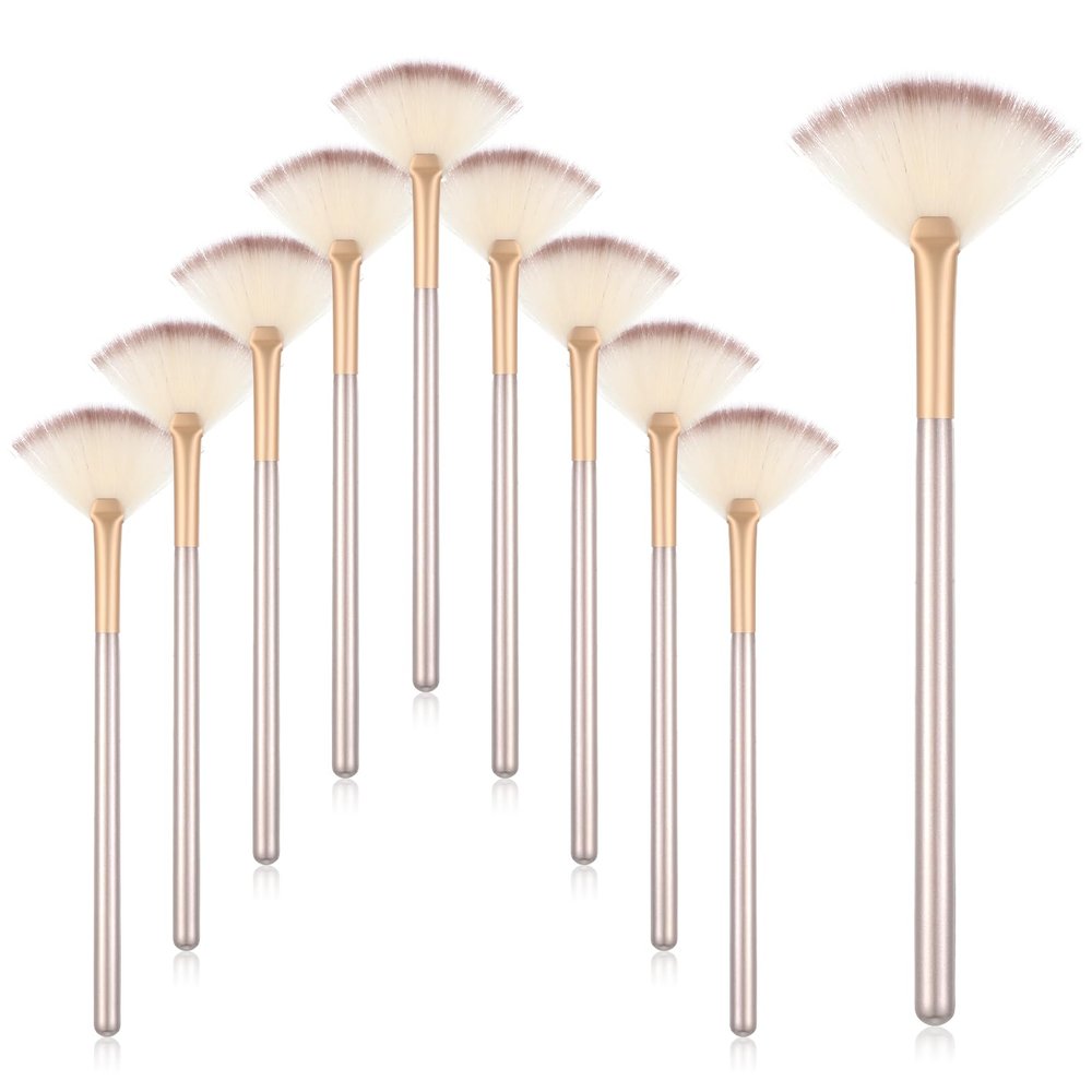10 Pcs Slim Soft Facial Fan Brush, Esthetician Face Makeup Brush Fan Mask Brushes Slim Soft Face Mask Applicator for Glycolic Peel Masques
