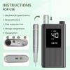 BETE Professional Nail Drill, 40000 RPM Cordless Electric Nail File Kit with 6 Bits, Rechargeable Efile for Acrylic Gel Nails Polishing, Manicure Tools for Salon Home Use, Black view 3