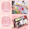 4 Piece Clear Snack Bag for Travel, Chenille Letter Zipper Pouch, Nylon Cosmetic & Makeup Bag, Waterproof Reusable Organizer for Snacks, Toiletries, School, Vacation, Glitter Patch Design view 3