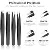 COSHAYSOO Christmas Stocking Stuffers Funny Cool Gifts for Women Mom Mother, Tweezers Set 4 Pack Precision Facial Ingrown Hair Eyebrow Removal Kit Eyelash Splinter Grooming with Small Travel Case view 3