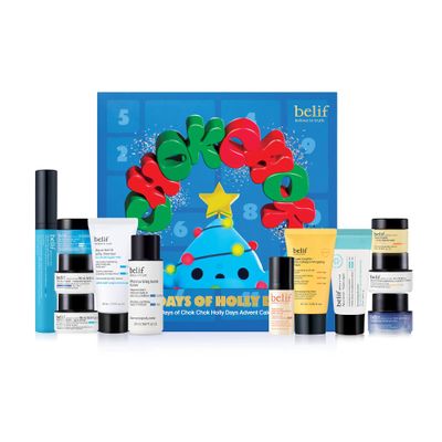 belif Chok Chok Holly Day Skincare Gift Set Advent Calendar 2025  12 Days of Glass Skin K-Beauty Skincare, Aqua Bomb Daily Moisturizer, Cooling Eye Gel, Holiday Gift set, Gift for her, Korean Skincare, Christmas Stocking Stuffers