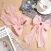 BEIQIYA 2pcs Hair Bow Clip for Women, Silky Yarn Ribbon Spring Bow Clips, Cute Double Bowknot Barrettes Accessories Decorations for Braids Ponytails- Light Pink view 3
