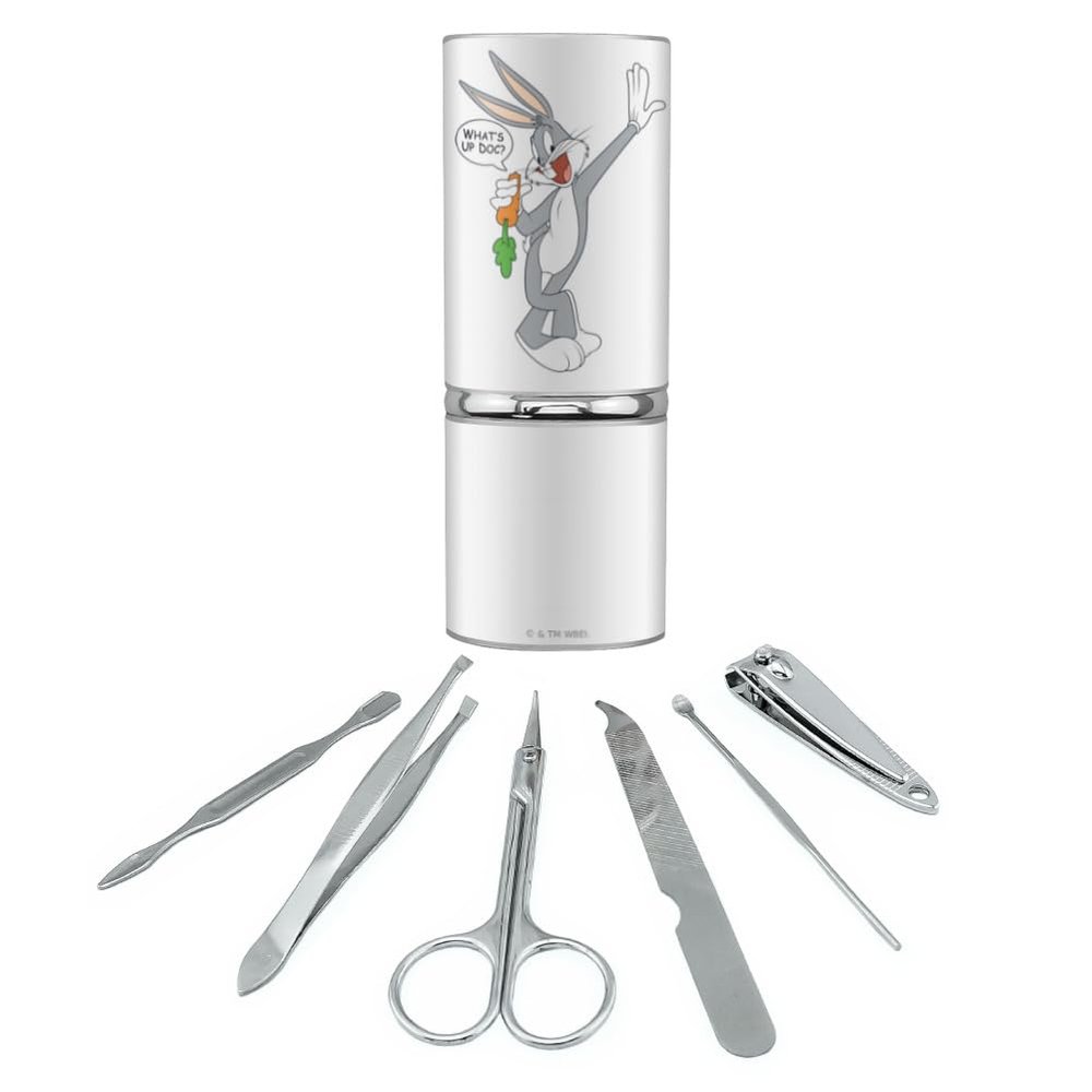 GRAPHICS & MORE Looney Tunes Bugs Bunny What's Up Doc? Stainless Steel Manicure Pedicure Grooming Beauty Care Travel Kit