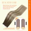 Full Shine Tape in Hair Extensions 40PCS Color 3 Dark Brown to 8 Ash Brown and 22 Blonde 20INCH 100G Tape ins Tape in Human Hair Extensions Seamless Skin Weft Invisible Soft Remy view 3