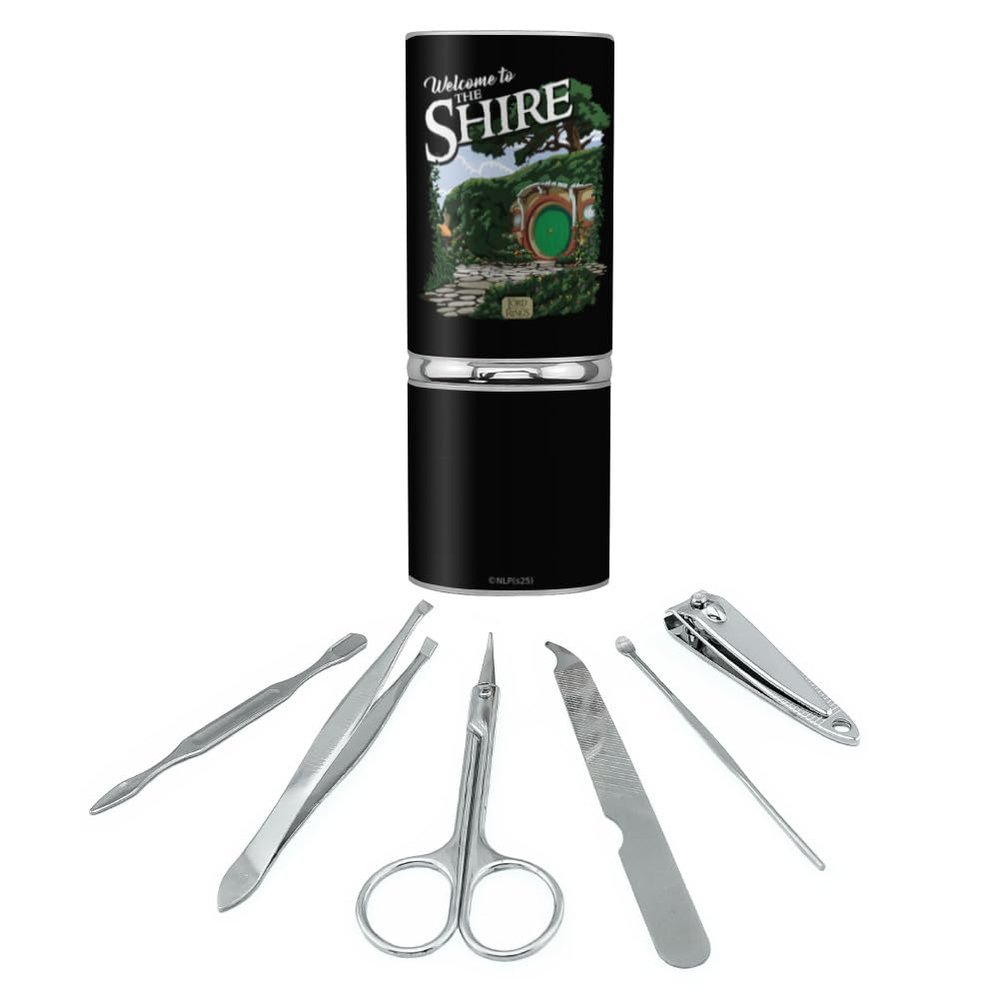 GRAPHICS & MORE Lord of the Rings Welcome to the Shire Stainless Steel Manicure Pedicure Grooming Beauty Care Travel Kit