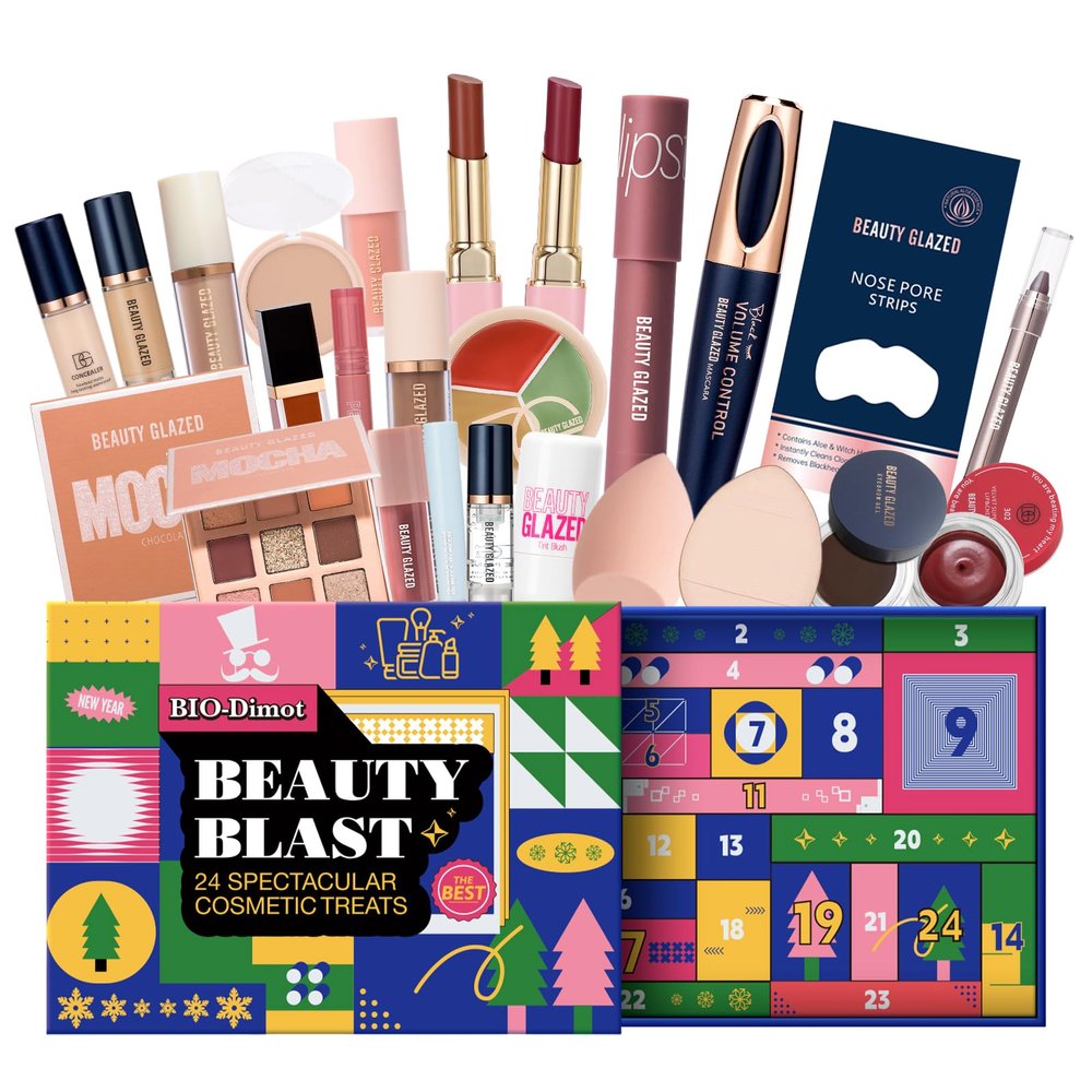 Makeup Advent Calendar 2025, 24 Days Beauty Countdown Calendar Surprise Gift Kit, Holiday Festival Cosmetic Makeup Kit with 24 Beauty Boxes for Women and Girls