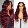SUPERNOVA 99J Burgundy Lace Front Wigs Human Hair 4x4 HD Body Wave Wigs with Baby Hair 180% Density Red Wine Colored Wigs for Women 20 Inch view 2