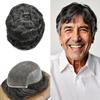 Swiss Lace Hair System For Men Toupee European Human Hair Replacement System Toupee For Men Hair Piece Human Hair Breathable Lace 6X9-80% Light Density#1B30#1B Off Black+30% Grey view 1