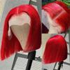 Red Bob Wigs Human Hair 13X4 HD Transparent bob Lace Front Wig Human Hair Wear and Go Glueless Wig Human Hair Pre Plucked Bob HD Lace Frontal Wigs With Baby Hair Hot Red Short Bob Wigs for Black Women view 1