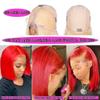Red Bob Wigs Human Hair 13X4 HD Transparent bob Lace Front Wig Human Hair Wear and Go Glueless Wig Human Hair Pre Plucked Bob HD Lace Frontal Wigs With Baby Hair Hot Red Short Bob Wigs for Black Women view 4