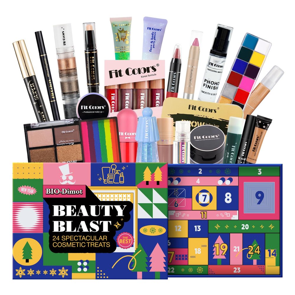 Makeup Advent Calendar 2025, 24 Days Christmas Countdown Calendar Makeup Gift Set, Holiday Cosmetic Surprise Make Up Set for Women, All-in-One Beauty Cosmetic Collection for Beginners & Experts