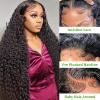 13x6 Deep Wave Lace Front Wigs Human Hair 15A Raw Deep Curly Human Hair Wig,Free Part Swiss hd Lace Frontal,Natural HairLine Pre Plucked with Baby Hair,Triple Lifespan (38 Inch) view 2