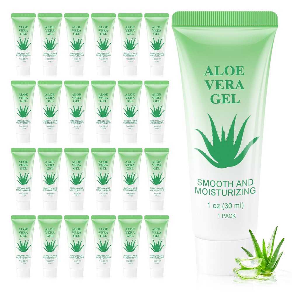 Aloe Vera Gel Bulk Mini Natural Aloe Vera Lotion 1 Fl Oz (Pack of 60)