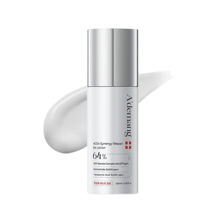 Ademang AGEs Synergy Repair 64 Lotion  with 10GF & Banaba Complex to Combat Glycation, Strengthen Skin Barrier & Restore Radiance  Lightweight Anti-Aging Face Lotion, 120ml [4.05 fl oz]