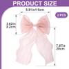 DC,CLISENCE 2 Pcs Pink Hair Bows, French Hair Bows for Women, Elegant Bow Hair Clips, Silk Yarn Ribbon Hair Bow for Women, Wedding, Party, Festivals (Pink) view 2