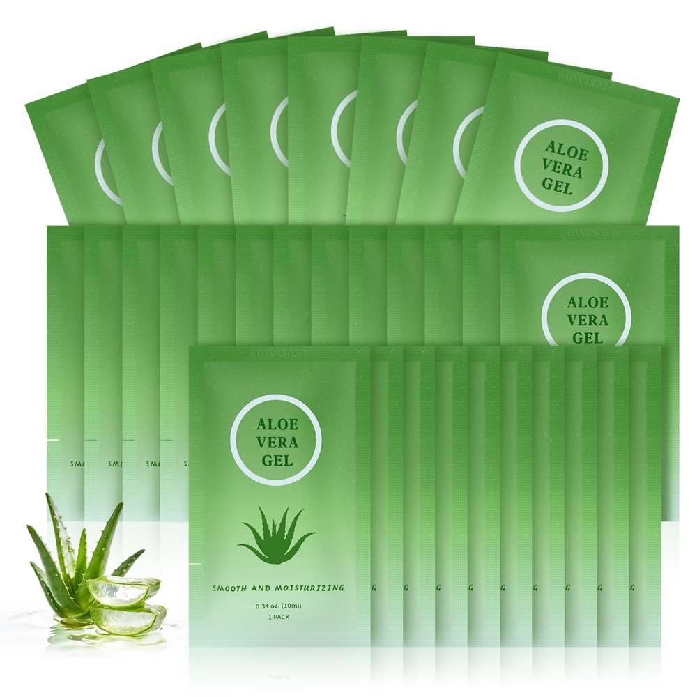 Aloe Vera Gel Bulk Mini Natural Aloe Vera Lotion 0.34 Fl Oz (Pack of 30)