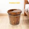 Wtobybt Wood Foot Bath Bucket, Portable Pedicure Bowl Soaking Tub Feet Massage Barrel Solid Wood Round Sauna Feet Basin Footbath Barrel with Massage Beads Plate and Lid for Home Spas Bath Centers view 2