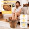 Wtobybt Wood Foot Bath Bucket, Portable Pedicure Bowl Soaking Tub Feet Massage Barrel Solid Wood Round Sauna Feet Basin Footbath Barrel with Massage Beads Plate and Lid for Home Spas Bath Centers view 4