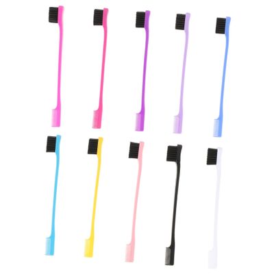 ETHZZLE 10pcs Multi-use Eyebrow Brush Comb with Bristles for Precise Edge Grooming and Lash Brow Styling Suitable for Professional and Home Use Mixed Colors