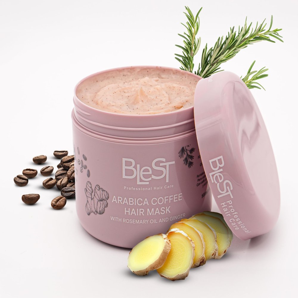 BLEST PROFESSIONAL HAIR CARE MASK for Dry, Damaged, or Frizzy Hair  Deep Hair Mask for Strength, Shine, and Smoothness  Vegan Hair Treatment 500 ml (Arabica Coffee Hair Mask)
