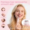 Vankoo Facial Hair Remover & Eyebrow Trimmer - 2 in 1 Eyebrow & Face Shaver for Women - Rechargeable Face Razors for Women with Built-in LED Lights - Painless Hair Removal for Flawless Skin & Makeup view 3
