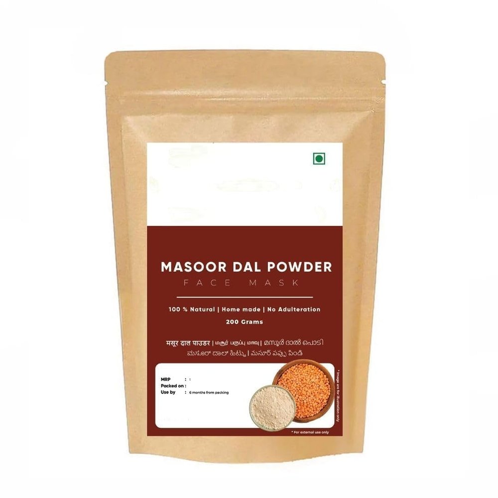 Masoor Dal Powder - 200 Grams | Natural Face Pack for Bright Skin | Controls Wrinkles & Acne