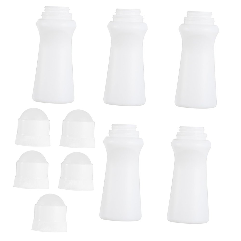 ETHZZLE 8 Pack 75ml White PE Roll on Bottles for Oils and Perfume