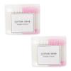 ETHZZLE 2 Packs Double-head Cotton Swabs Disposable Makeup Tool for Home Travel Multipurpose Cotton Buds with Paper Sticks for Ear Cleaning Wound Care and Beauty Accessories Pink White view 1