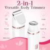 Electric Razor for Women Men - Wet Dry Shave, Waterproof Bikini Trimmer, Pubic Hair Removal Shaver with Hypoallergenic Ceramic Blades, Facial & Body Groomer, USB Recharge, Birthday Gifts - White view 3