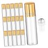 ETHZZLE 15 Pcs Essential Oil Roller Bottles Clear Glass Leakproof Refillable Empty Roller Ball Containers for Perfume Aromatherapy and Essence Storage Portable and Safe view 1