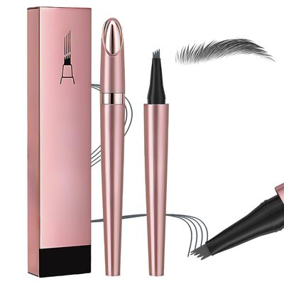 2025 Premium Microblading Eyebrow Pen, Waterproof Eyebrow Pencil, Eye Brow Pen with 4 Tip, Natural Magic Eyebrow Makeup Fine Stroke Contouring Pencil Long-Lasting Stay on All Day (Gray)