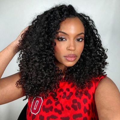 12 Inch Deep Curly Half Wig Human Hair 180 Density 3 In 1 Seamless Flip Over Half Wigs Glueless Wear and Go Beginner Friendly Short Drawstring Headband Wig for Black Women 180% Density Natural Black