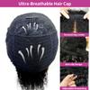 12 Inch Deep Curly Half Wig Human Hair 180 Density 3 In 1 Seamless Flip Over Half Wigs Glueless Wear and Go Beginner Friendly Short Drawstring Headband Wig for Black Women 180% Density Natural Black view 4