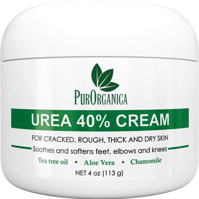 PurOrganica Urea 40% Foot Cream  Dermatologist Tested, Intensive Repair for Dry, Cracked Heels, Corns, Calluses & Rough Feet, Professional Strength Exfoliating & Moisturizing Cream - Made in USA