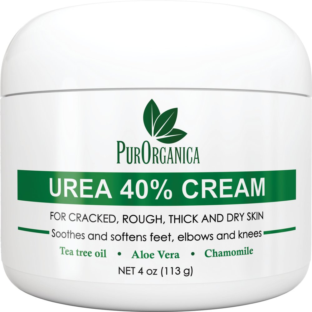 PurOrganica Urea 40% Foot Cream Dermatologist Tested, Intensive Repair for Dry, Cracked Heels, Corns, Calluses & Rough Feet, Professional Strength Exfoliating & Moisturizing Cream - Made in USA