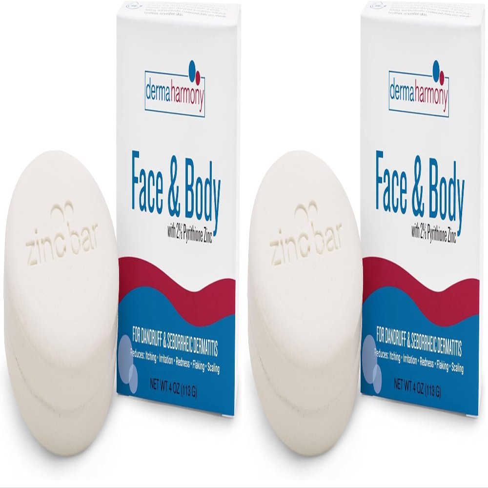 Dermaharmony 2% Pyrithione Zinc Face & Body Cleansing Bar (4 oz) (Pack of 2)