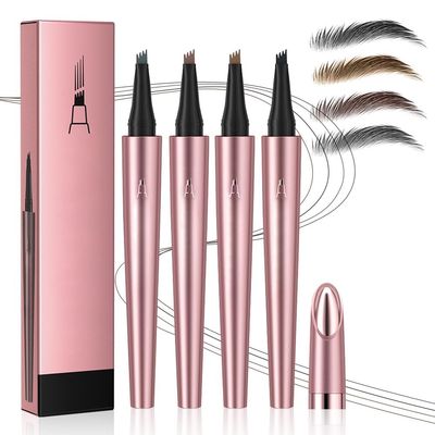 2025 Premium Microblading Eyebrow Pen, Waterproof Eyebrow Pencil, Eye Brow Pen with 4 Tip, Natural Magic Eyebrow Makeup Fine Stroke Contouring Pencil Long-Lasting Stay on All Day (All-4Pcs)