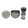 GENTS Mens Traditional Wet Shaving Kit - 3 Piece Stainless Steel Set with Steel Bowl, Natural Shave Soap & Synthetic Brush - Perfect Grooming Gift view 1