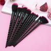 10 PCS/SET Spiral Design Plastic Handle Beauty Makeup Brushes Cosmetic Foundation Powder Blush Make Up Brush Tool view 3