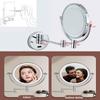 8" Wall Mounted Makeup Mirror, Hardwired Double Sided 3 Color LED with Touch Dimming, 360 Swivel Extension Arm for Precision Makeup - Day or Night Antique,5X view 2