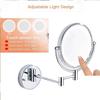 8" Wall Mounted Makeup Mirror, Hardwired Double Sided 3 Color LED with Touch Dimming, 360 Swivel Extension Arm for Precision Makeup - Day or Night Antique,5X view 4