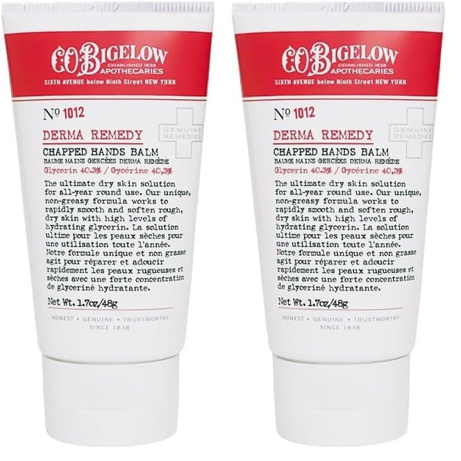 C.O. Bigelow Chapped Hands Balm, No. 1012 with Glycerin (40.3%) 1.7 oz, Hand Lotion Cream for Women and Men to Soften Dry Cracked Skin (Pack of 2)