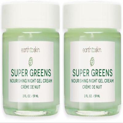 Earth To Skin Super Greens Nourishing Night Gel Cream (2.0 Fl Oz) (Pack of 2)