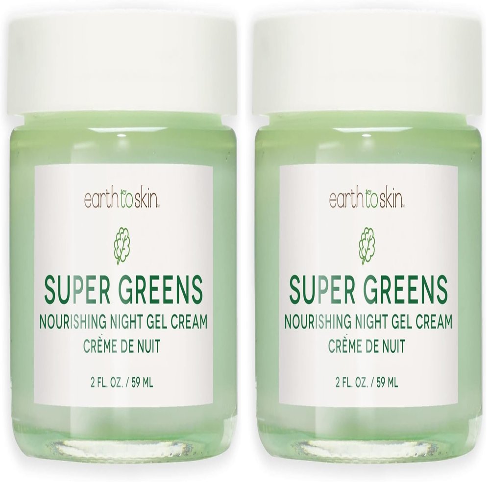 Earth To Skin Super Greens Nourishing Night Gel Cream (2.0 Fl Oz) (Pack of 2)
