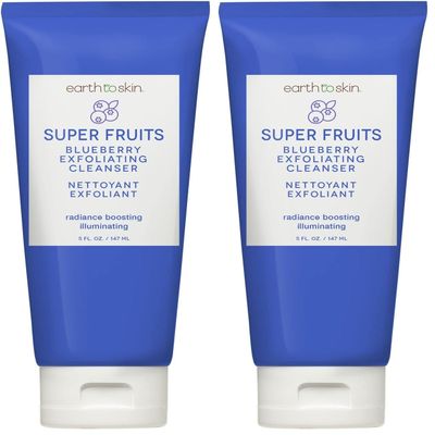 Earth To Skin Super Fruits Blueberry Exfoliating Cleanser (5.0 Fl Oz) (Pack of 2)