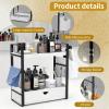 2-Tired Bathroom Counter Organizers and Storage, Bathroom Countertop Organizer with Drawer, Solid Wood Skincare Perfume Organizer for Vanity Kitchen Corner Shelf Office Countertop (White) view 4