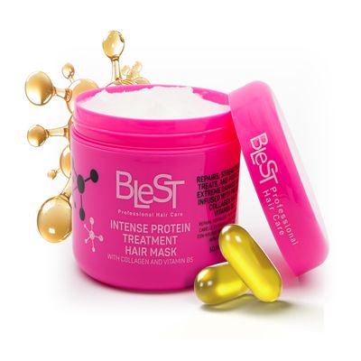 BLEST PROFESSIONAL HAIR CARE MASK for Dry, Damaged, or Frizzy Hair  Deep Hair Mask for Strength, Shine, and Smoothness  Vegan Hair Treatment 500 ml